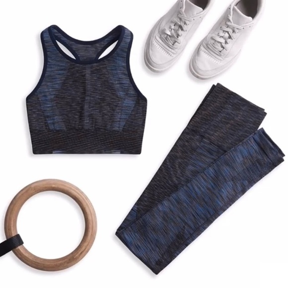 LNDR Super Sculpting Seamless Workout 6/8 Leggings in Blue Multi Sky Dye Sz M/L - Picture 7 of 13